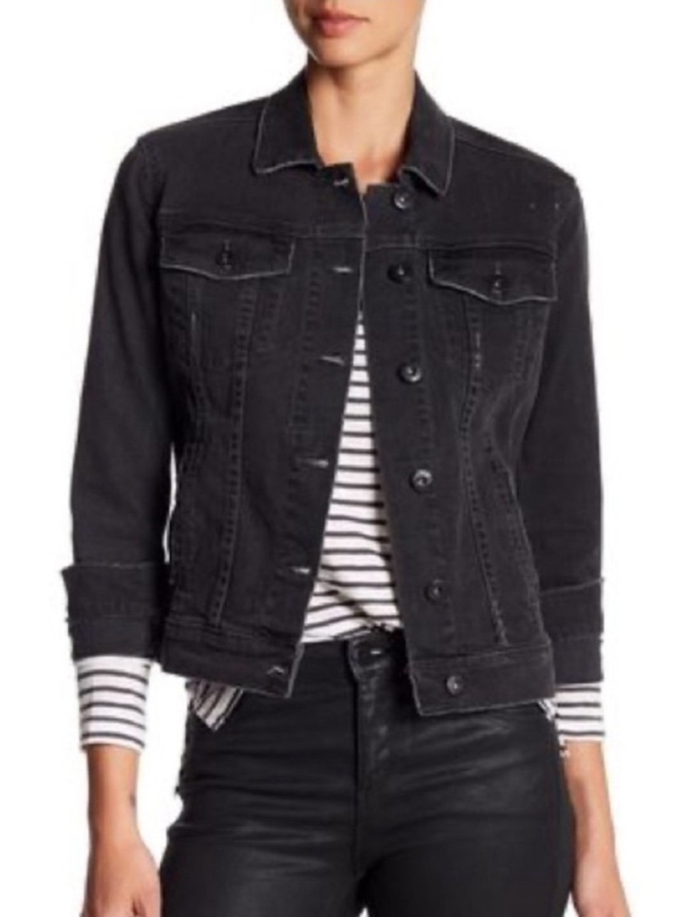 Articles Of Society Women's Washed Black Denim Taylor Jean Jacket